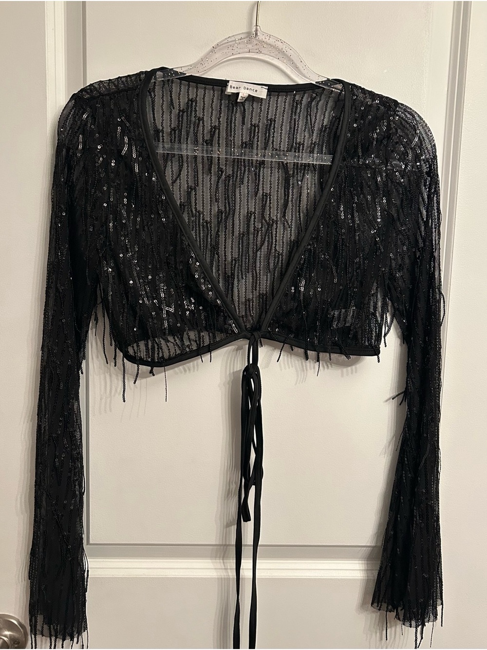 Black Sequin mesh pants set - Picture 2 of 5
